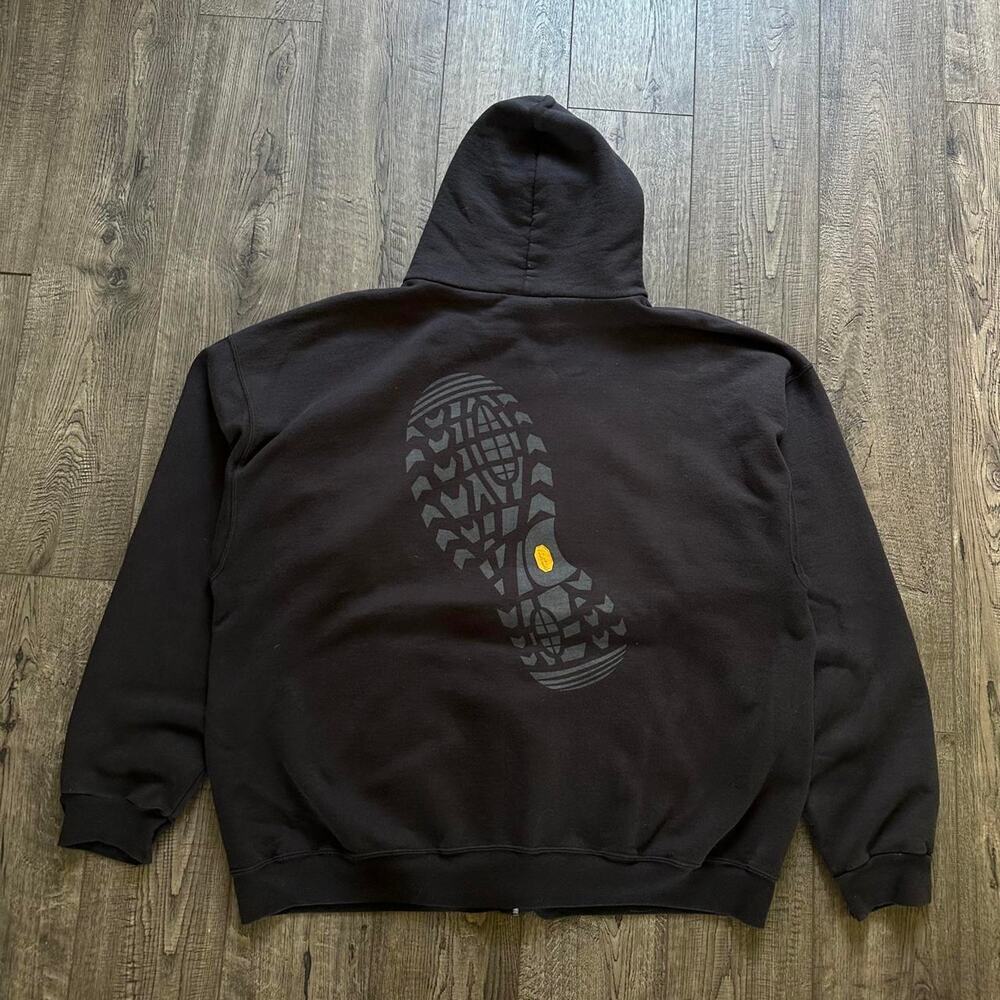 Vintage 00s Champion Lowa Vibram Hiking Shoe Sole Zip Up Hoodie